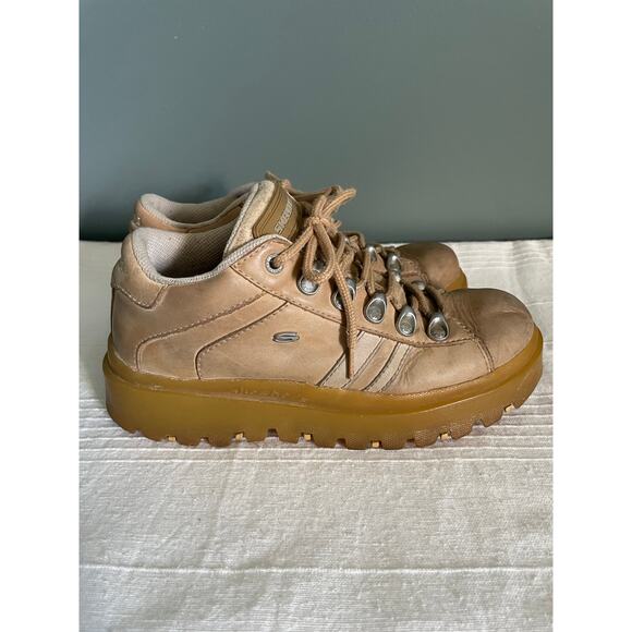 Y2K Vintage Skechers Tan Platform Hiking Sneaker. Size 7.5. - Picture 1 of 10